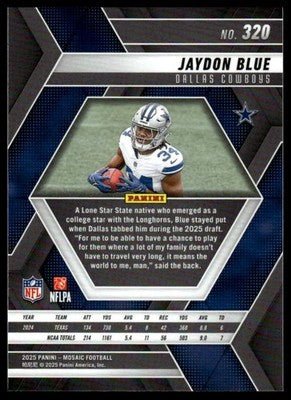 2025 Panini Mosaic #320 Jaydon Blue