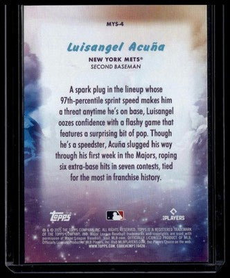 2025 Topps Update #MYS-4 Luisangel Acuña Mystical