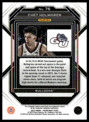 2023 Panini Prizm Draft Picks #76 Chet Holmgren