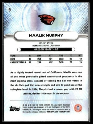 2025 Bowman University Best #9 Maalik Murphy