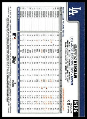 2025 Topps Holiday #H126 Clayton Kershaw