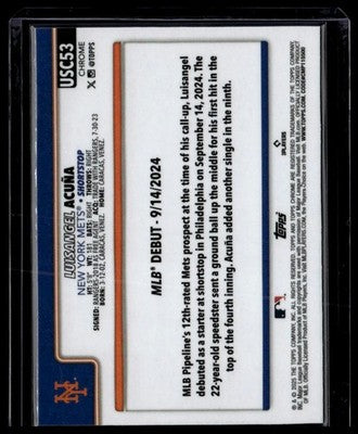 2025 Topps Chrome Update #USC53 Luisangel Acuña
