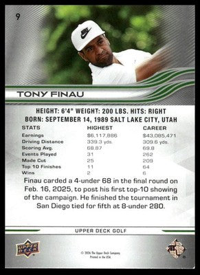 2026 Upper Deck #9 Tony Finau
