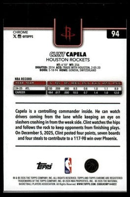2025-26 Topps Chrome Update #94 Clint Capela