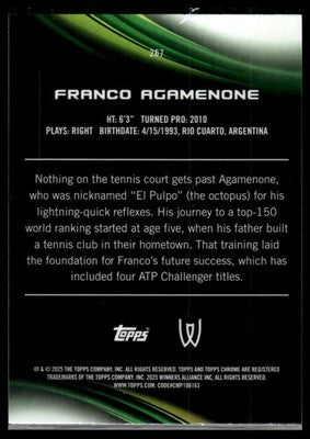 2025 Topps Chrome #267 Franco Agamenone Green Refractor #/99