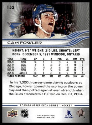 2025-26 Upper Deck #152 Cam Fowler