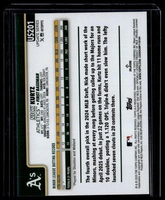 2025 Topps Update #US201 Nick Kurtz
