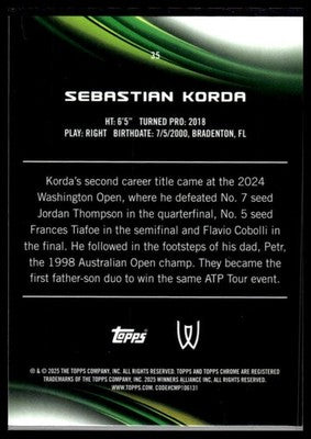 2025 Topps Chrome #35 Sebastian Korda