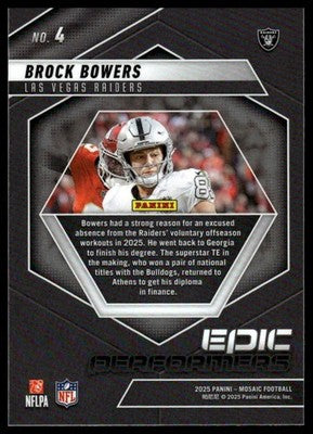 2025 Panini Mosaic #4 Brock Bowers Epic Performers