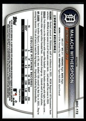 2025 Bowman Draft #BD-172 Malachi Witherspoon