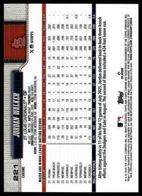 2026 Topps Chrome #221 Jordan Walker X-Fractors