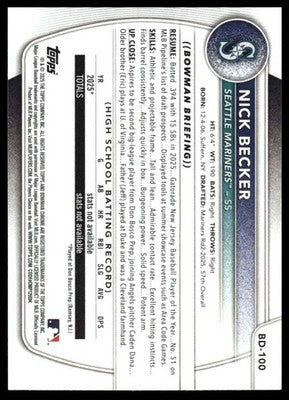 2025 Bowman #BP-94 Marcos Torres Prospects Green #/99