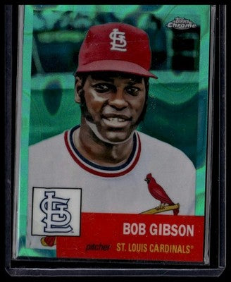 2022 Topps Chrome Platinum Anniversary #268 Bob Gibson Aqua Lava Refractor #/299