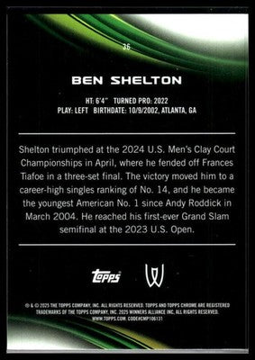 2025 Topps Chrome #36 Ben Shelton