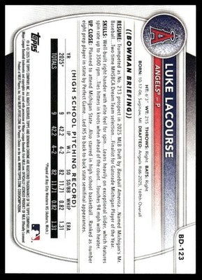 2025 Bowman Draft #BD-123 Luke LaCourse