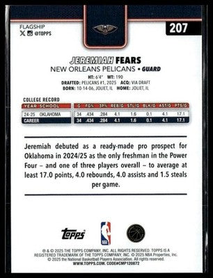 2025-26 Topps #207 Jeremiah Fears