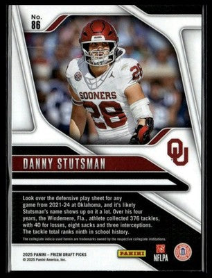 2025 Panini Prizm Draft Picks #86 Danny Stutsman Prizms Silver