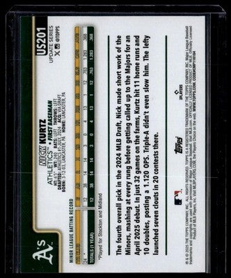 2025 Topps Update #US201 Nick Kurtz