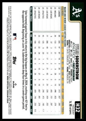 2025 Topps Holiday #H32 Tyler Soderstrom