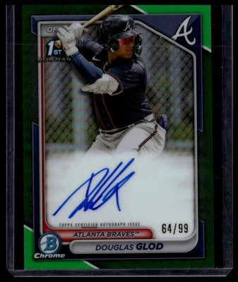 2024 Bowman #BCP-11 Douglas Glod Chrome Prospects Green Shimmer Refractors #/99