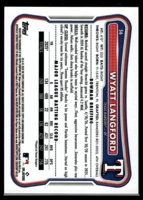 2026 Bowman Chrome #56 Wyatt Langford