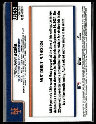2025 Topps Chrome Update #USC53 Luisangel Acuña