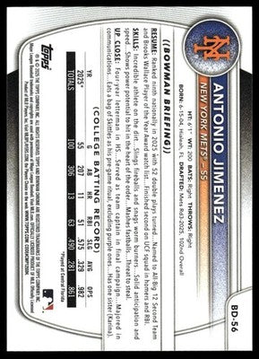 2025 Bowman Draft #BD-56 Antonio Jimenez