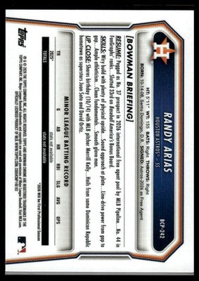 2026 Bowman Chrome #BCP-242 Randy Arias Chrome Prospects
