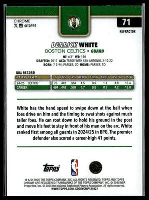 2025-26 Topps Chrome #71 Derrick White