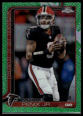 2025 Topps Chrome #15 Michael Penix Jr. Green Refractor #/99