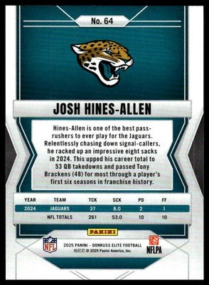 2025 Donruss Elite #64 Josh Hines-Allen Green Disco