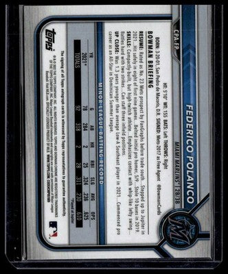 2022 Bowman #CPA-FP Federico Polanco Chrome Prospects Auto Refractors #/250