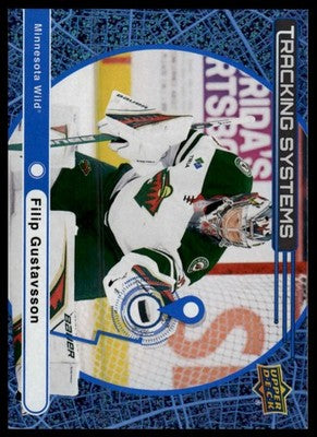 2025-26 Upper Deck #TS-30 Filip Gustavsson Tracking Systems Speckle