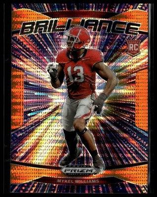 2025 Panini Prizm Draft Picks #13 Mykel Williams Brilliance Orange Pulsar #/75