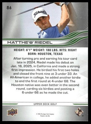 2026 Upper Deck #86 Matthew Riedel