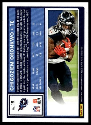 2025 Donruss #19 Chigoziem Okonkwo