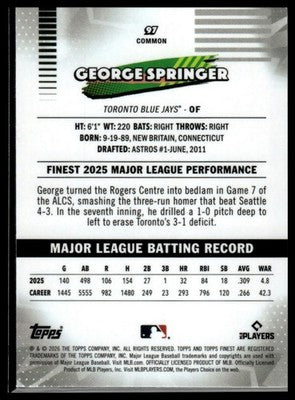 2026 Finest #97 George Springer