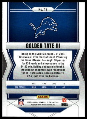 2025 Donruss Elite #17 Golden Tate III