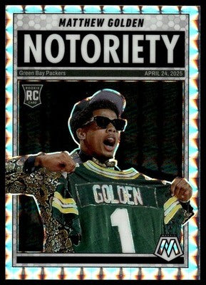 2025 Panini Mosaic #21 Matthew Golden Notoriety Mosaic Green