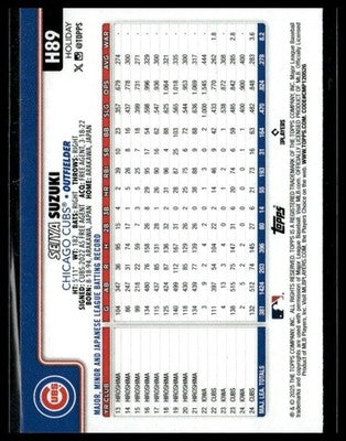 2025 Topps Holiday #H89 Seiya Suzuki Silver Glitter Holiday