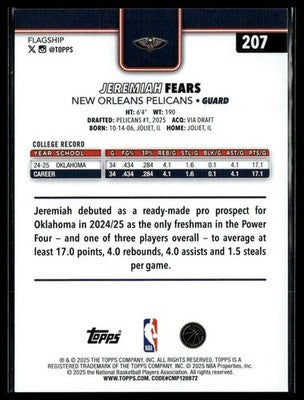 2025-26 Topps #207 Jeremiah Fears
