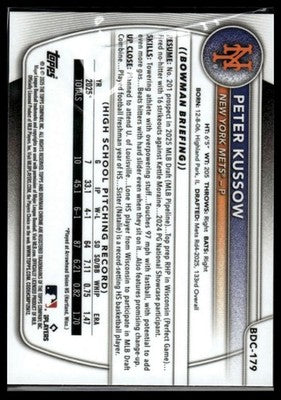 2025 Bowman Draft #BDC-179 Peter Kussow Chrome