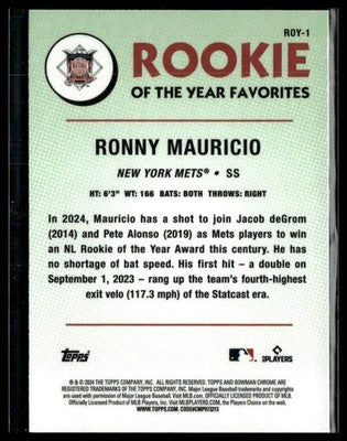 2024 Bowman #ROY-1 Ronny Mauricio Rookie of the Year Favorites