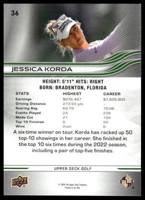 2026 Upper Deck #36 Jessica Korda