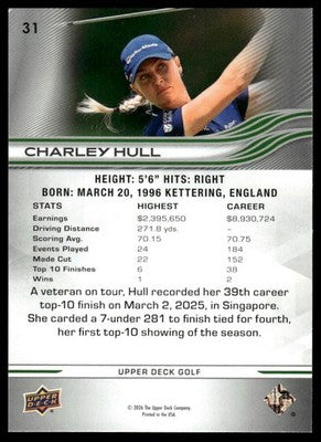 2026 Upper Deck #31 Charley Hull