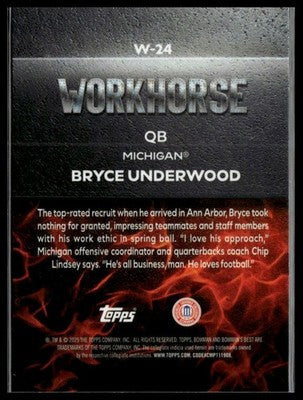 2025 Bowman University Best #W-24 Bryce Underwood Workhorse