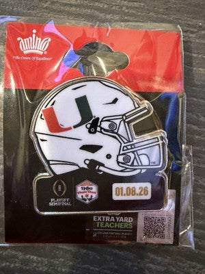 2025 2026 CFP Fiesta Bowl Game Pin Miami Hurricanes 1/8/26 Semifinals