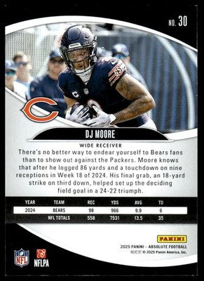 2025 Panini Absolute #30 DJ Moore Red