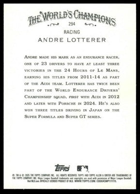 2025 Topps Allen & Ginter #294 Andre Lotterer