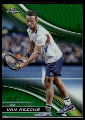 2025 Topps Chrome #141 Luca Van Assche Green Refractor #/99
